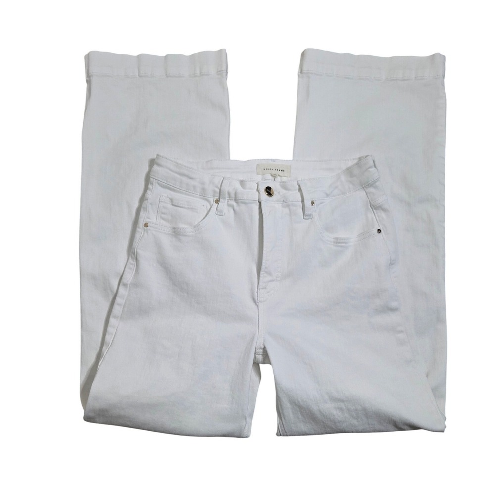 Risen Jeans White High Rise Wide Leg Denim Pants Womens Size 11 30 RDP5444 - Picture 3 of 8